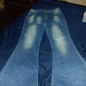 Stylish Blue Flare Women's Jeans